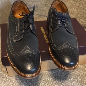 Dark Blue and Tan Oxford Brogue Shoes